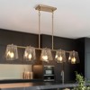 LNC Afmean 5-Lights 41.5" Modern   Luxury Linear Smoked-Gray Glass Island Lights,Gold and Smoked Glass - 2 of 4