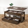 Hausource 41.7" Lift Top Coffee Table with Hidden Storage, 2 Drawers & Open Shelf - 2 of 4