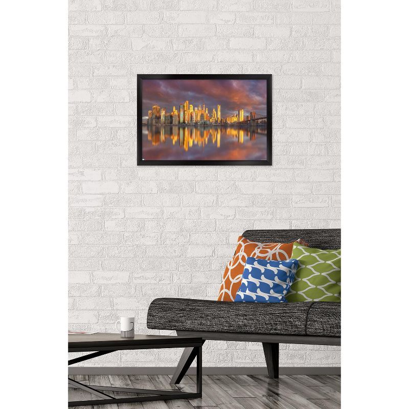 Trends International Cityscapes - New York City, New York Skyline at Dawn Framed Wall Poster Prints, 2 of 7