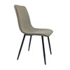 DOMETOUR Dining Chair Set of 4 Upholstered Dining Chairs Linen Cushion Seat and Sturdy Black Metal Legs - 4 of 4