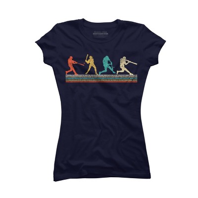 Junior's Design By Humans Vintage Distressed Baseball Swing By LuckyCharm99 T-Shirt