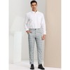 Lars Amadeus Men's Flat Front Office Prom Classic Plaid Dress Pants - 3 of 4