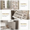 Vanity Desk Set with Lights and Mirror, Glass Top Vanity Table with 3 Lighting Modes - 3 of 4