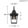 John Timberland Skye 16 1/4" High Traditional Outdoor Wall Light Fixture Mount Porch House Exterior Outside Weatherproof Black Metal Clear Glass Shade - 4 of 4