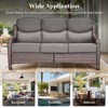 4 Piece Patio Furniture Set with Fire Pit Table, 2 x Swivel Rocker Chair, 1 x 3-Seat Sofa, 5 Seats Outdoor Conversation Set for Lawn Garden Backyard - 4 of 4