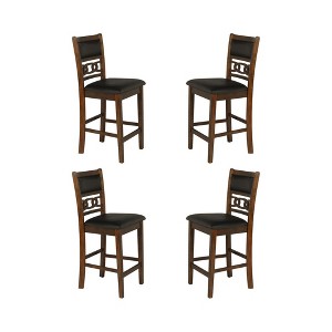 New Classic Furniture,Gia Brown Wood Counter Chair With Pu Seat (Set Of 4) - 1 of 4