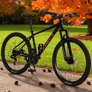 KWPZQEB 26 Inch Mountain Bike, Outdoor Cycling Bike with Steel Frame & Suspension Fork, 24 Speed Outdoor Bicycles w/ Adjustable Saddle for Men & Women - 1 of 4