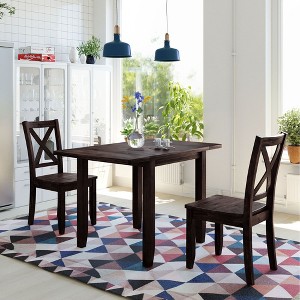 NicBex Dining Room Table Set for 2 Morden Dining Table with MDF Tabletop, Drop Leaf and 2 Armless Chairs for Dining Room - 1 of 4