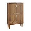 23.6" Modern Shoe Storage Cabinet with 2 Flip Drawers, Adjustable Shelves & Metal Handles, Free-Standing Entryway Shoe Organizer-- Frevyn - 4 of 4