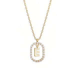 Adornia 14k Gold Plated Floating Letter CZ Frame Necklace - 1 of 2