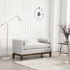 Upholstered Bench, Ottoman Bench with Wood Legs & Bolster Pillows For End Of Bed, Bedroom, Living Room, Entryway - 2 of 4