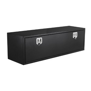 Black Steel Underbody Truck Box with T-Handle Latch - Heavy Duty Lockable Tool Chest for Truck/Trailer Storage (1-Piece) - 1 of 4