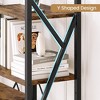 Triple Wide 5 Tier Bookshelf Industrial Large Bookcase Display Rack - 3 of 4