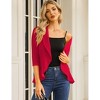 Coolmee Women's Casual Blazers 3/4 Sleeve Open Front Lightweight Cardigan Drape Ruffles Work Office Suit Blazer Jackets - 3 of 4