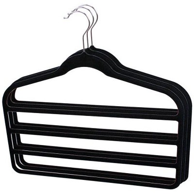 Home Basics Velvet Trouser Hanger, (Pack of 3), Black