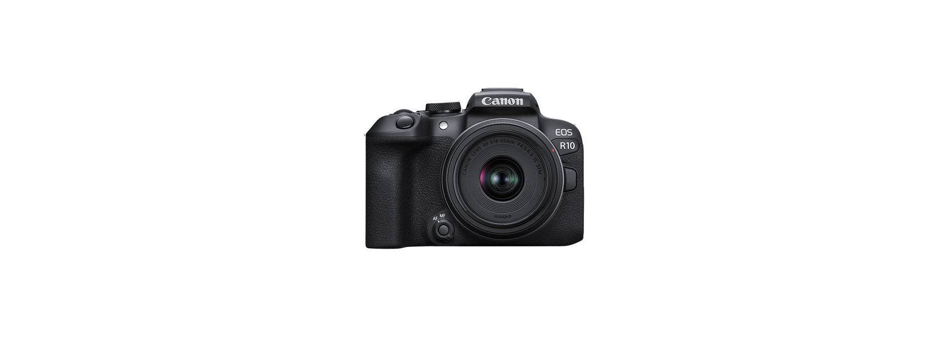 Canon - EOS R10 Mirrorless Camera with RF-S 18-45 f/4.5-6.3 IS STM Lens - Black: Electronic Viewfinder, Automatic Focus, 4K/UHD Video Recording