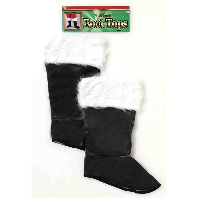 Santa Costume Boot Tops With Faux Fur Trim Adult : Target