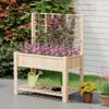 Tangkula Raised Garden Bed w/ Trellis Wooden Elevated Planter Box w/ Legs & Liner Natural - 2 of 4