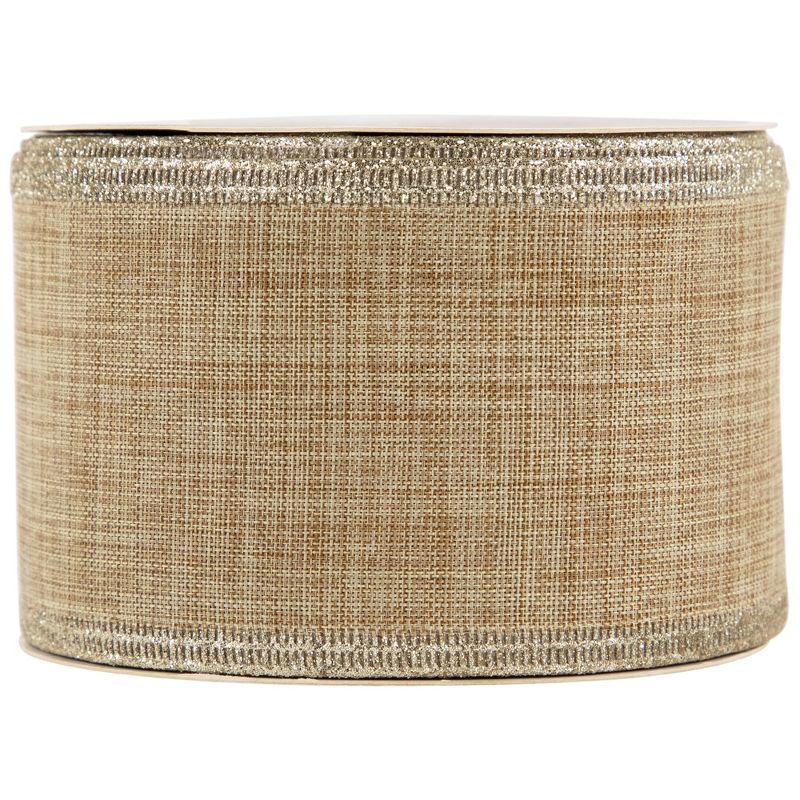 Northlight Burlap Style Wired Craft Ribbon 2.5" x 10 Yards, 4 of 6