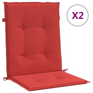 vidaXL Garden Lowback Chair Cushions in Red - 100% Oxford Polyester Fabric - 39.4"x19.7"x1.2" Size - Durable and Comfortable - Set of 2 - 1 of 4