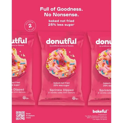 Donutful Pink Dipped Sprinkle Mini Donuts - 7.05oz/10ct