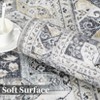 Living Room Rug Washable Rug Traditional Indoor Aesthetic Carpet Vintage Floral Distressed Floor Cover Low Pile - 4 of 4