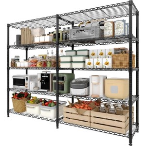 5-Tier Metal Wire Storage Rack, Heavy Duty 1325 lbs Capacity, Adjustable Industrial Shelving for Kitchen & Garage - 1 of 4