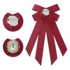 INSPIRE CHIC Women's Solid Color Pre-tied Bowknot Pin Brooch Bow Ties with Big Rhinestones - 3 of 4