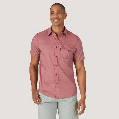 mens pink button down collar shirt