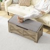 Retro Wooden Storage Chest with 2 Safety Hinges, Loads 300 lb, Easy Assembly, Storage Ottoman Bench for Bedroom Entryway Living Room - 2 of 4