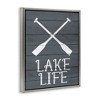 Stupell Industries Nautical Blue Lake Life Phrase Floating Frame Canvas Art, Gray, 17" x 21" - 2 of 4