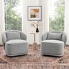 KINWELL Modern Boucle Upholstered 360° Swivel Accent Armchair, Set of 2 - 2 of 4