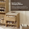 47.2" Shoe Racks Storage Cabinet Rattan Shoe Storage Organizer With 2 Flip Drawers, a Storage Drawer and a Bench For Entryway, Light Brown-- Frevyn - 4 of 4