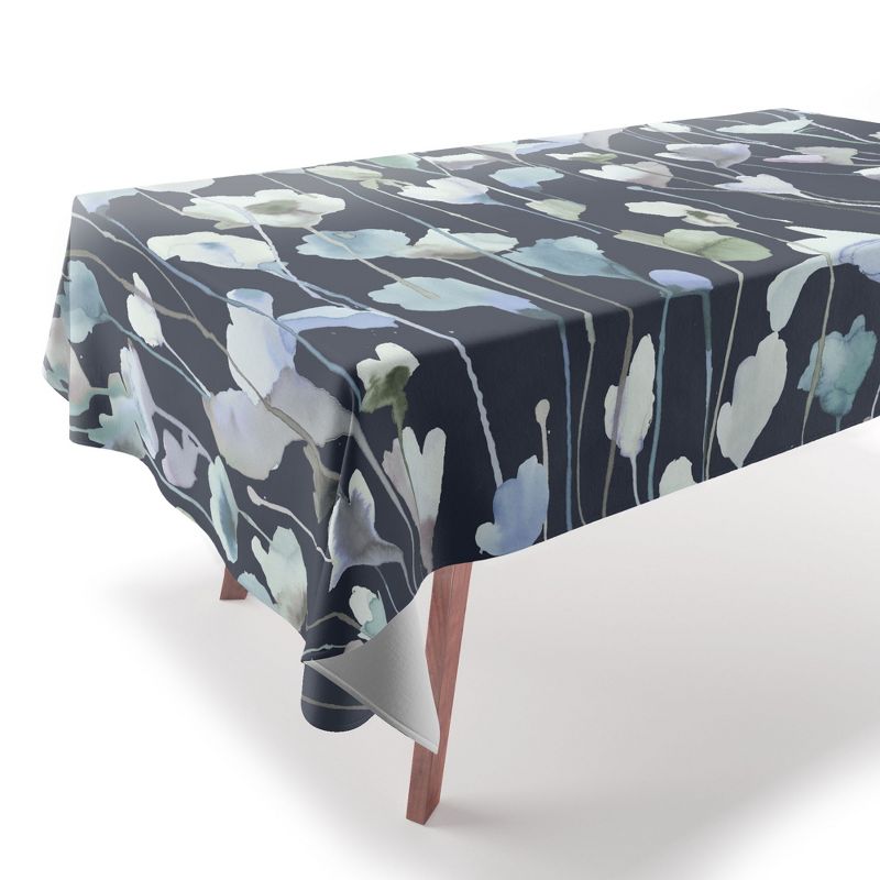 Ninola Design Watery Abstract Flowers Navy - Tablecloth Deny Designs, 2 of 4