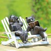 SPI Home Hipster Bears on Bench Garden Sculpture – Whimsical Metal Animal Art, Outdoor Décor with Vintage Charm, 9.5" Tall - 3 of 3