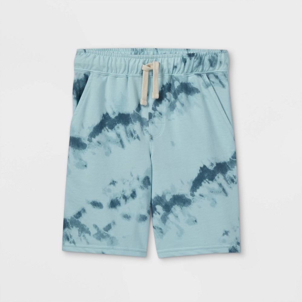 Boys' Tie-Dye French Terry Shorts - Cat & Jack Light Blue M