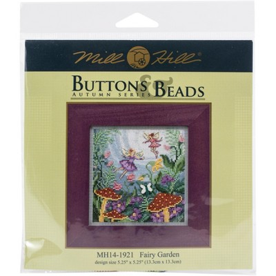Mill Hill Buttons & Beads Counted Cross Stitch Kit 5"X5"-Fairy Garden (14 Count)