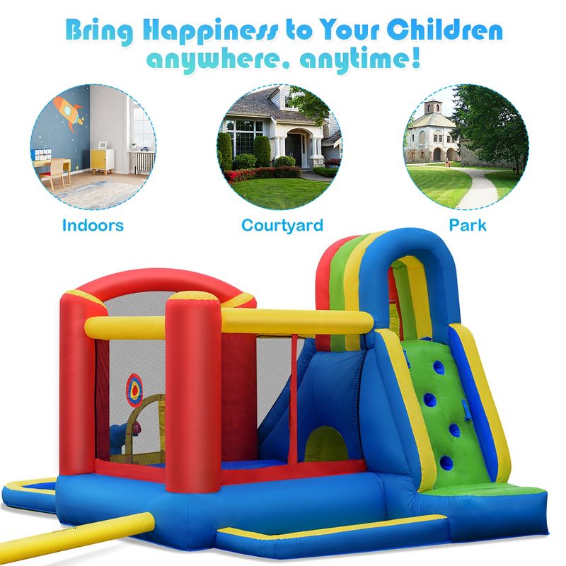 Costway Inflatable Kid Bounce House Slide Climbing Splash Pool Jumping Castle, 5 of 10