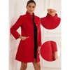 Allegra K Women's Winter Stand Neck Warm Long Single Breasted Pea Coat - 2 of 4