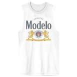 Modelo Lion Logo Crew Neck Sleeveless Men's White Tank Top