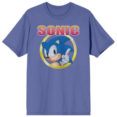 Sonic the Hedgehog Distressed Art Men's Periwinkle Short Sleeve Tee