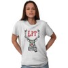 Funny Christmas Hipster Reindeer Lit Graphic T Shirt Men or Women Brisco Brands - 4 of 4