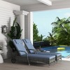 Outsunny Patio Wicker Chaise Lounge, PE Rattan Outdoor Lounge Chair with Cushion, Height Adjustable Backrest & Wheels - 2 of 4