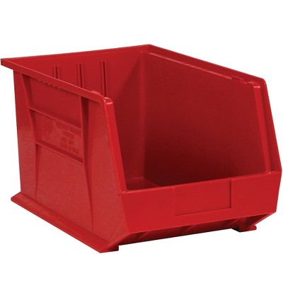 Box Partners Plastic Stack & Hang Bin Boxes 10 3/4" x 8 1/4" x 7" Red 6/Case BINP1087R