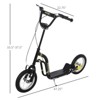 VisioGear Youth Scooter, 12-Inch Front Wheel, Ride On Toy for Age 5+, Black, 47.3"*22.8"*33.5" - 3 of 4