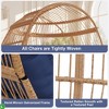 Wicker Egg Chair,Oversized Indoor Outdoor Lounger for Patio,500 Lbs Capacity w/5 Cushions - 4 of 4