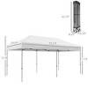 Gulches 10'x20' Pop Up Canopy Tent, Instant Sun Shelter with 3-Level Adjustable Height, Setup for Parties with  Carry Bag for Garden, Patio, White - 4 of 4