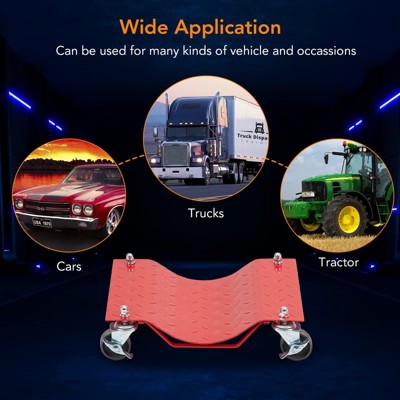 Car Dolly 4 Pack, Garvee Wheel Car Dolly Tire Skates Premium Skates Moving Car Easy, Total 6000lbs High Load Bearing