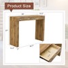 Infurnic Decorative Storage Cabinets Elegant Natural Wood Grain Texture Sticker Bar Table Equipped With Two Drawers Serving , Beige, 50"*15.3"*37" - 3 of 4