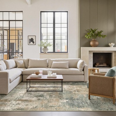 Abynow Geometric Modern Loomed Machine Washable Area Rug